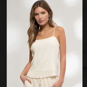 Lined Lettuce Hem Cami Top